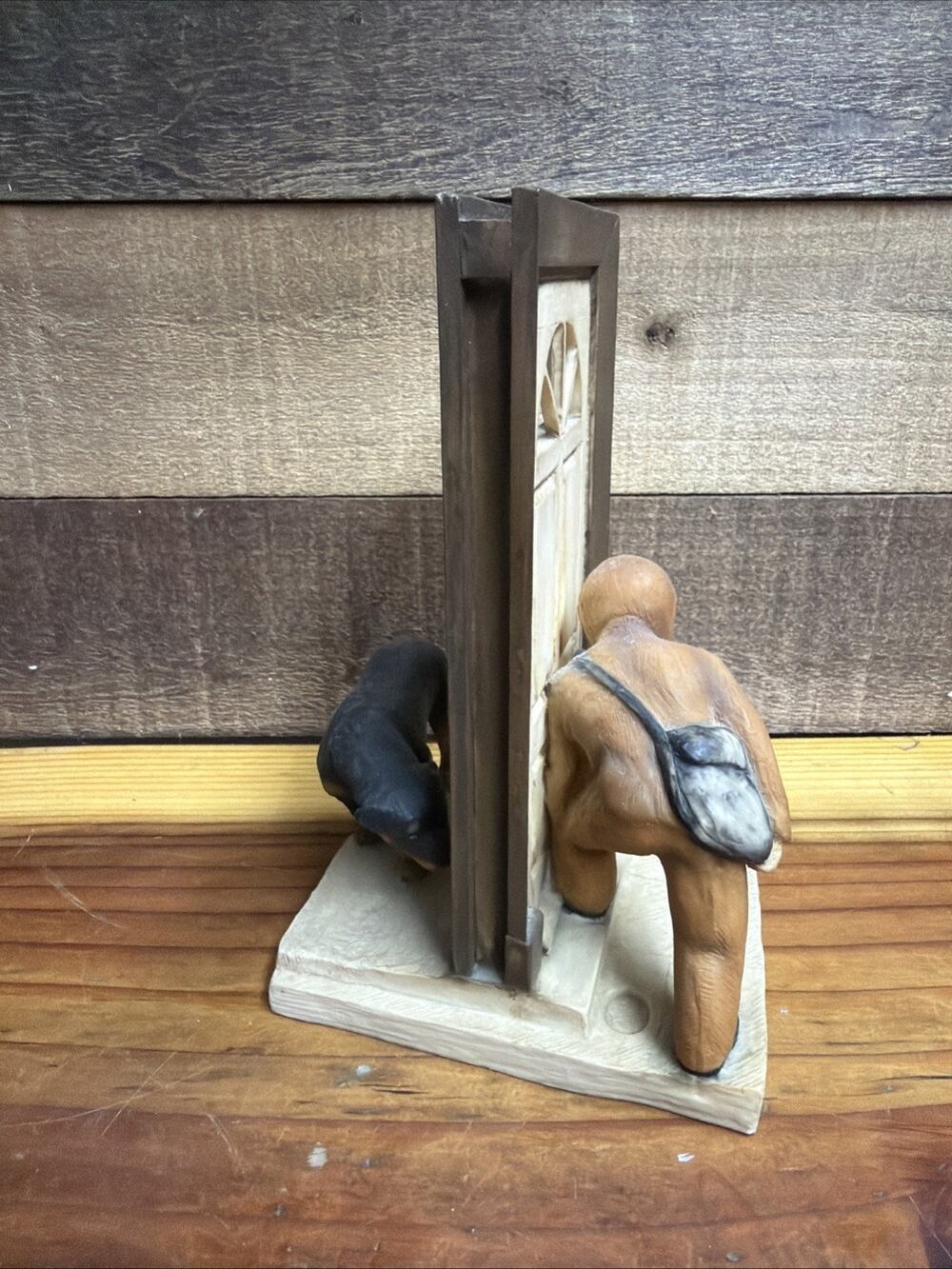 North Light Handcrafted Resin Figurine Intruder at the Door 1991 Rottweiler